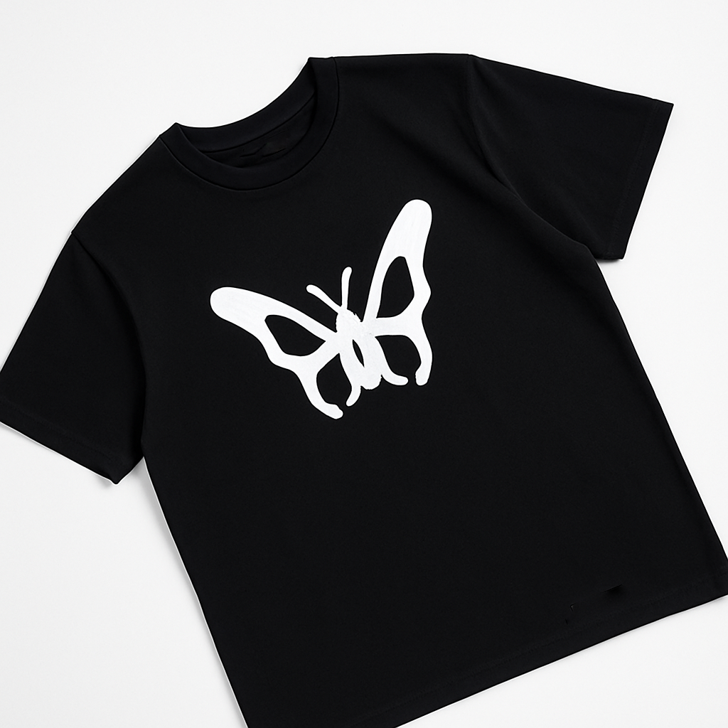 Black Butterfly Cutout Tee