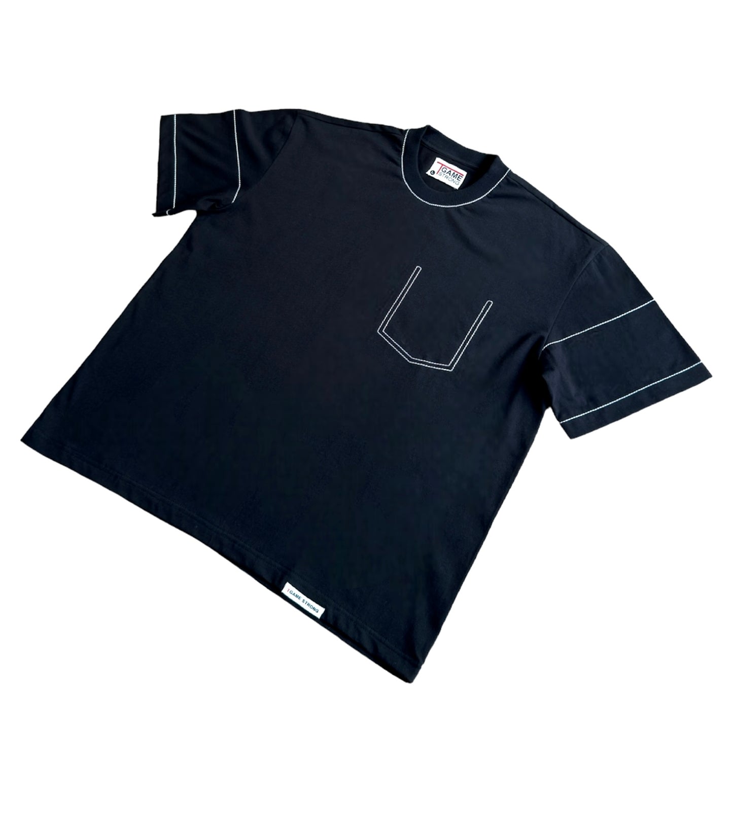 Black Pocket Stitch Tee (Tshirt)