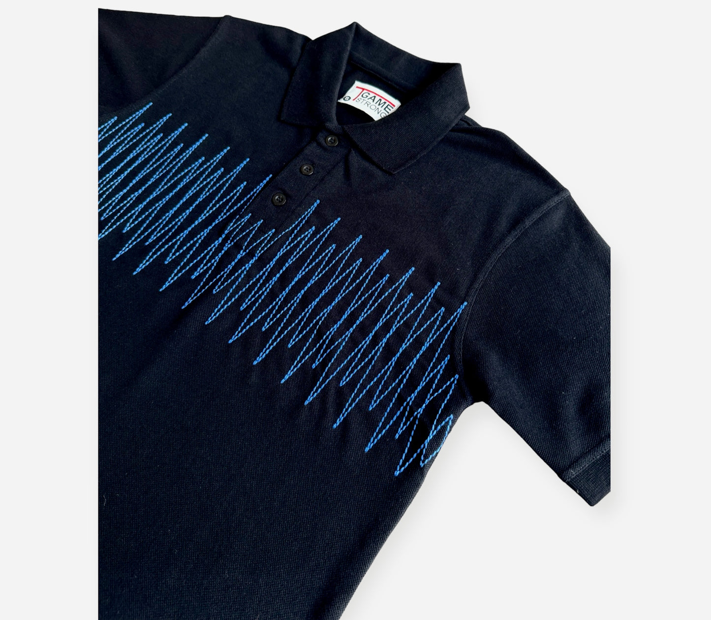 Black Embroidered Polo Tshirt