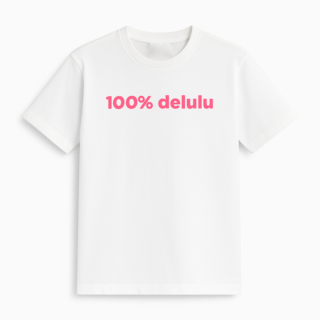 White Delulu Tee