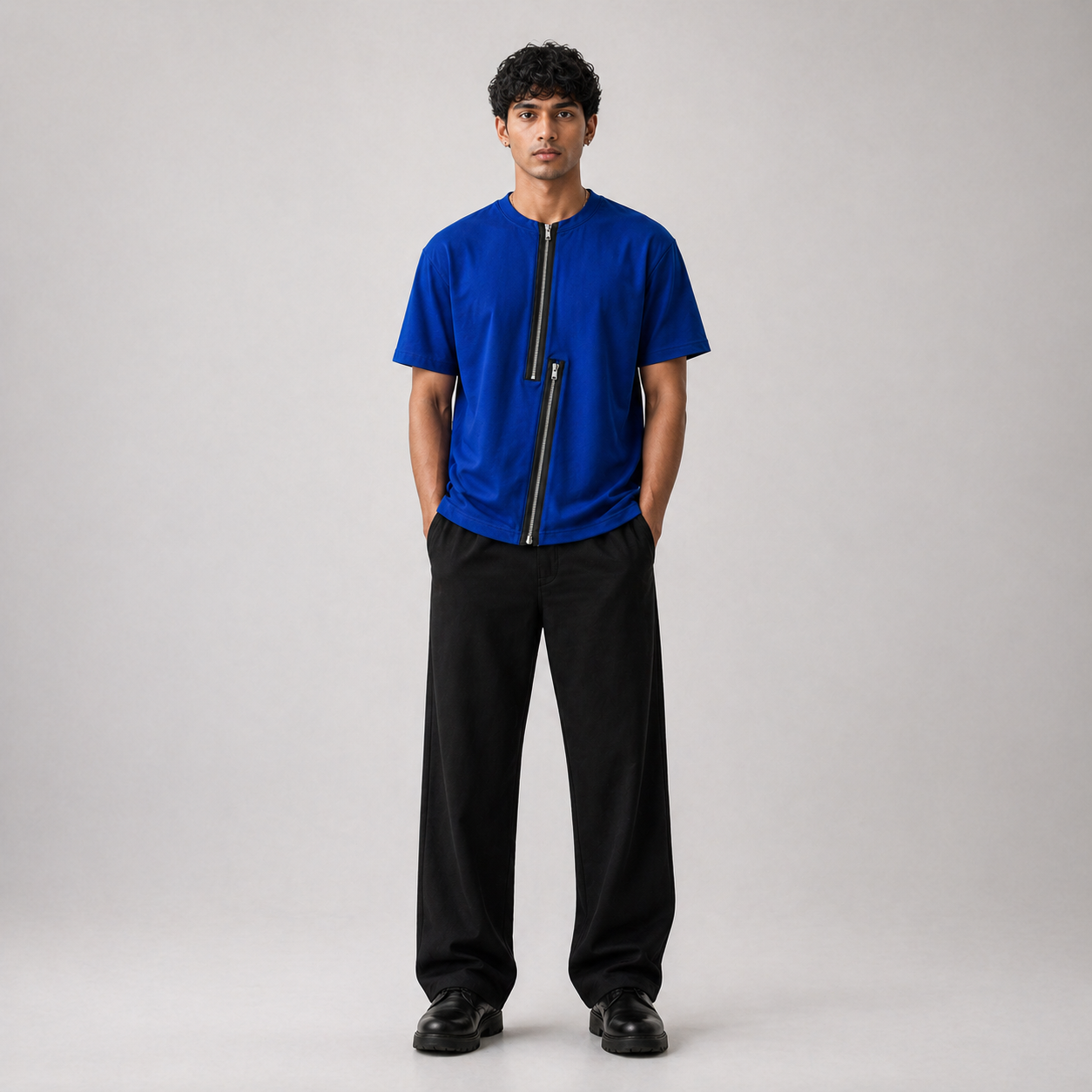 Axis Zip Tee — Royal Blue