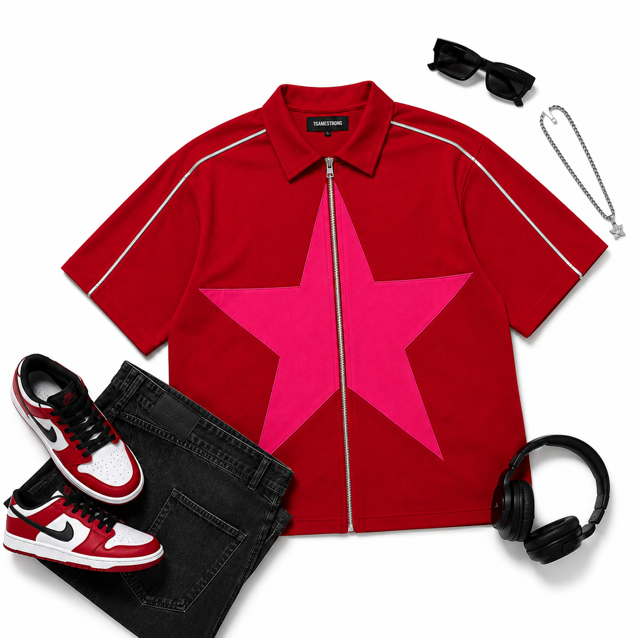 STAR ZIP SHIRT (Red)