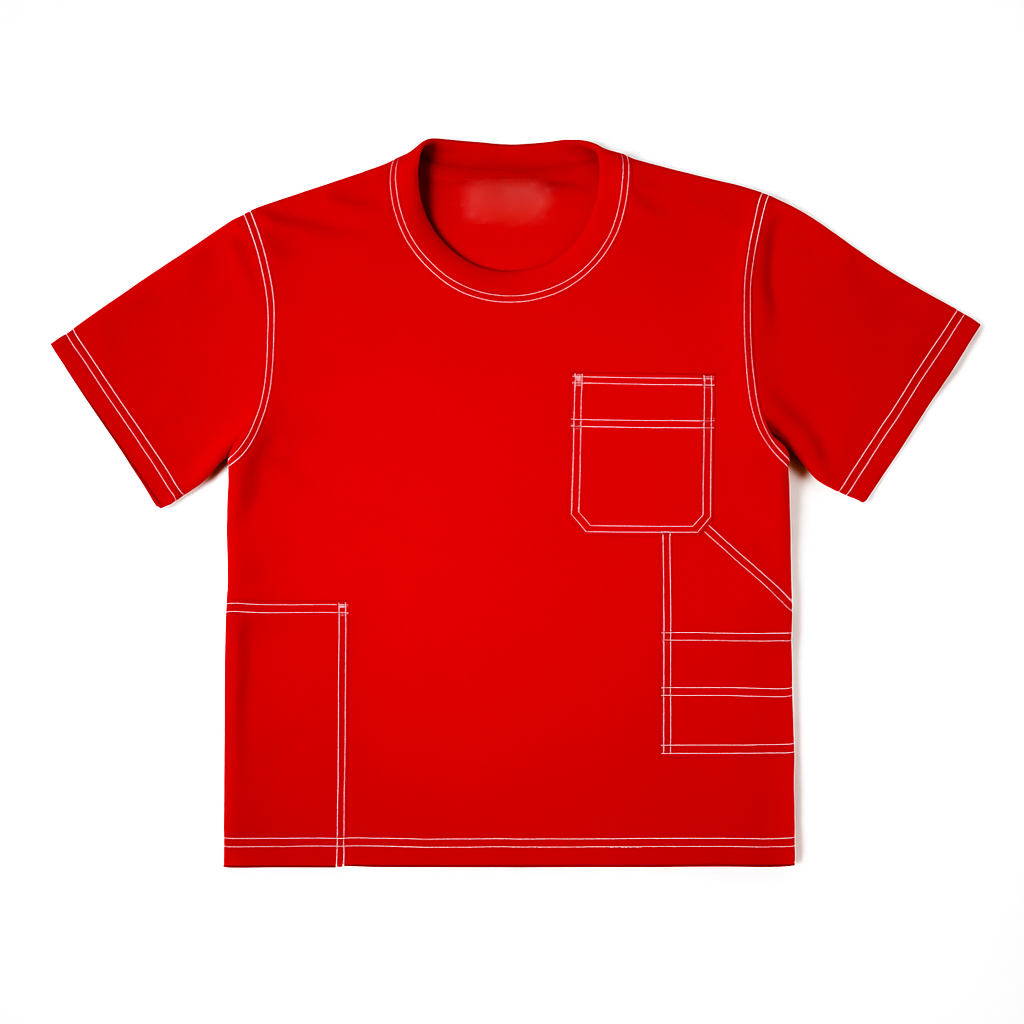 Red Super Detailed Tee