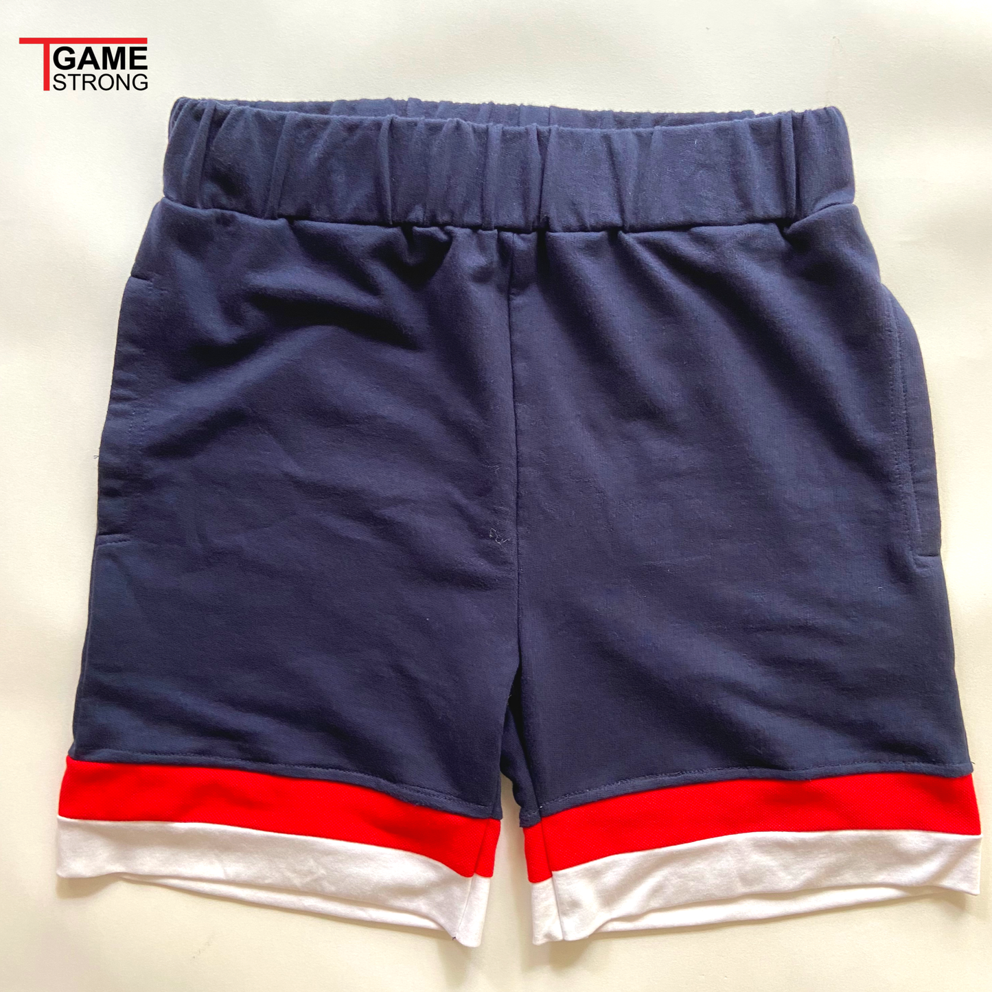 Navy shorts detailed