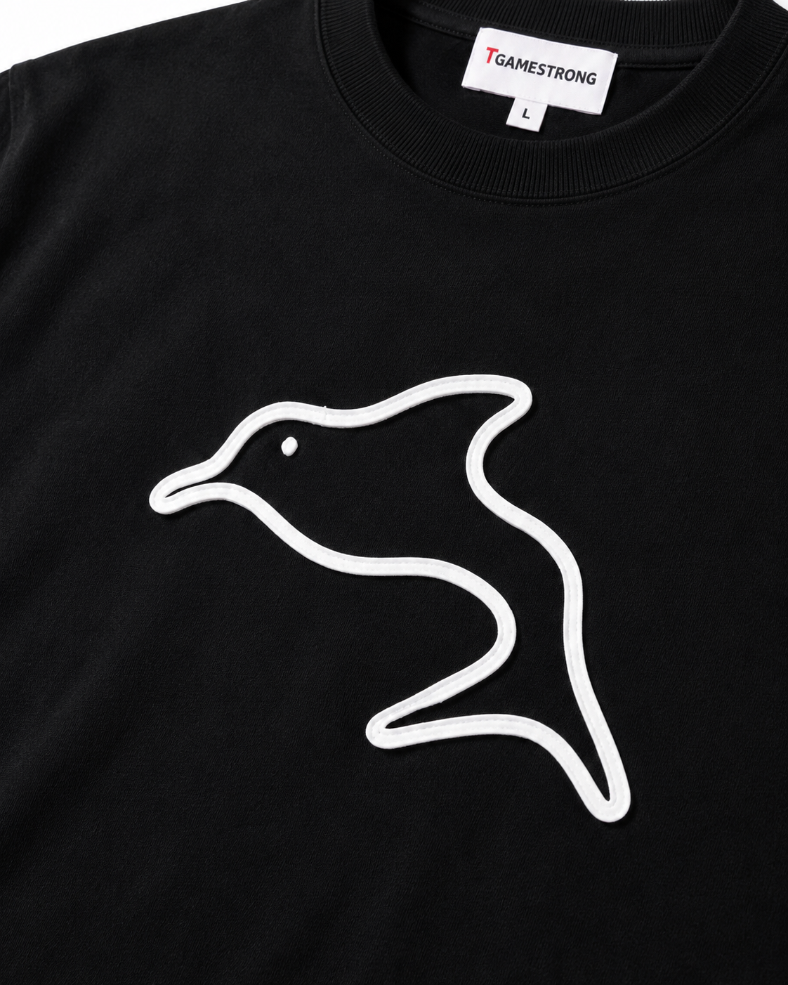 Dolphin Outline Tee – Black