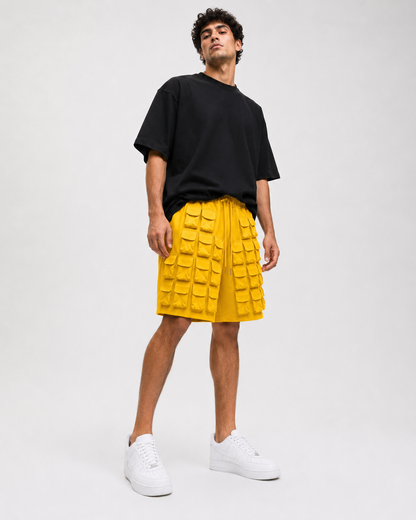 Utility Grid Shorts – Mustard Yellow