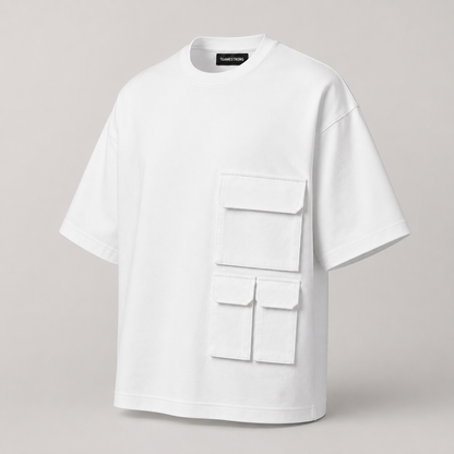 UTILITY BLOCK TEE White