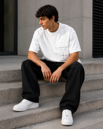UTILITY BLOCK TEE White
