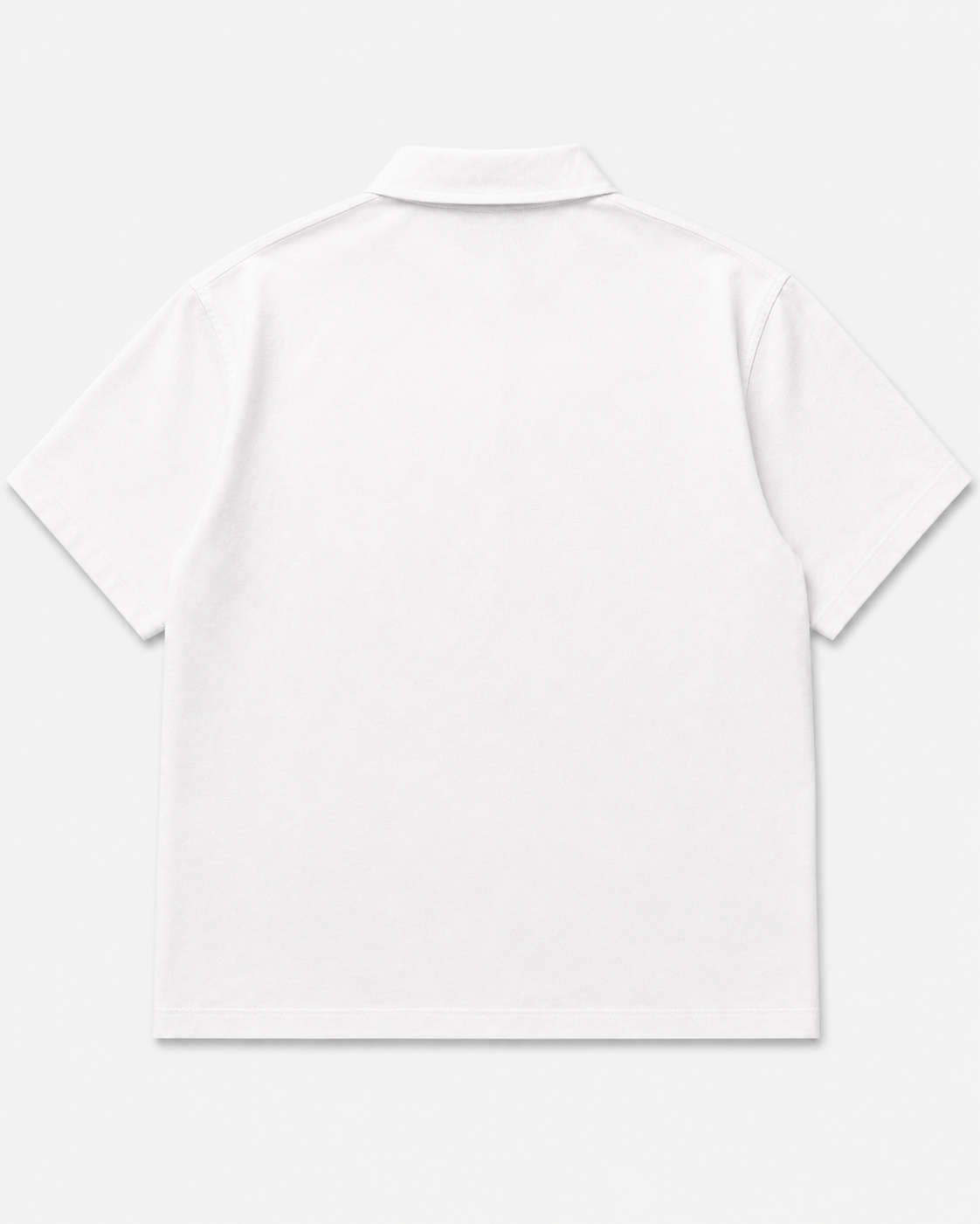 Studio Utility Zip Polo — White