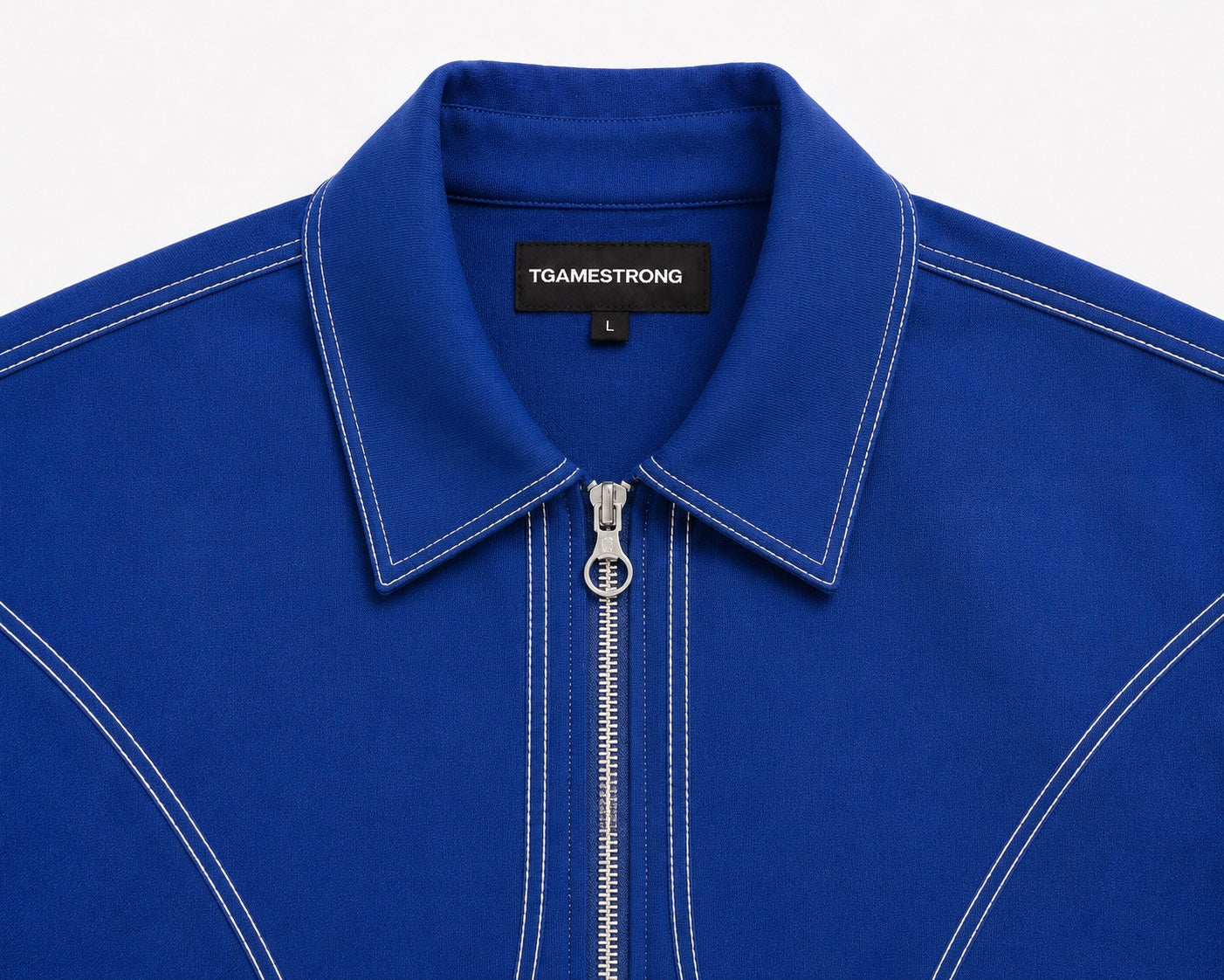 Studio Contour Zip Shirt — Blue