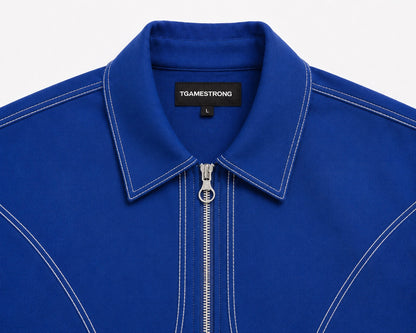 Studio Contour Zip Shirt — Blue