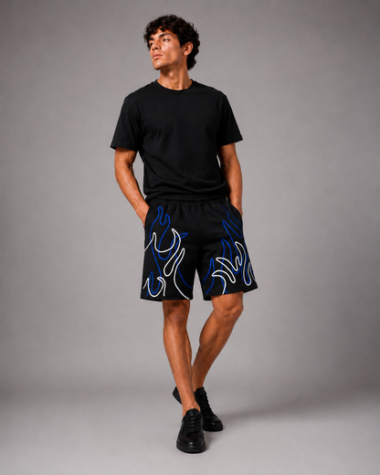 Studio Fireline Shorts – Black / Royal Blue