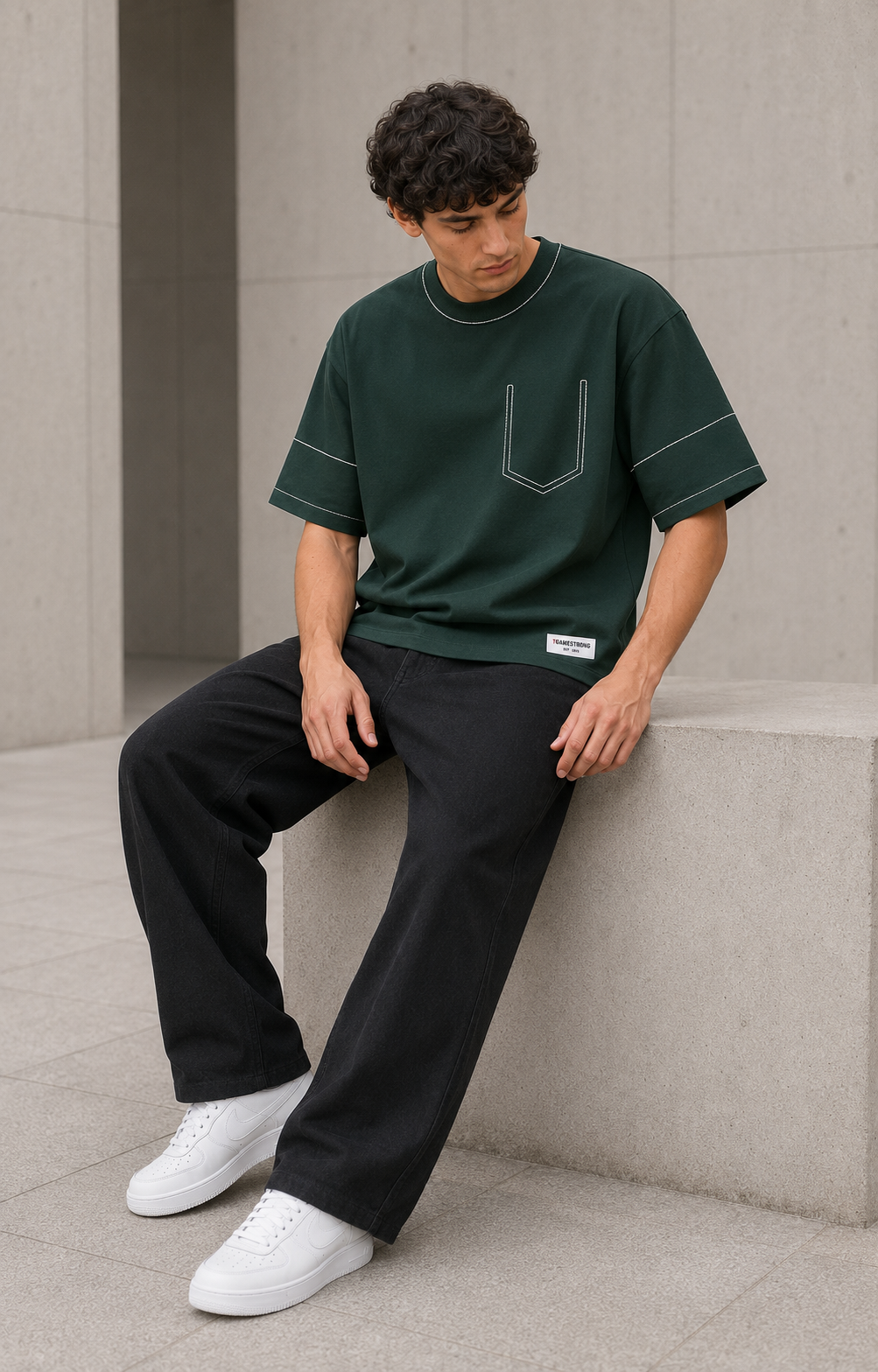 Studio Trace Tee – Dark Green