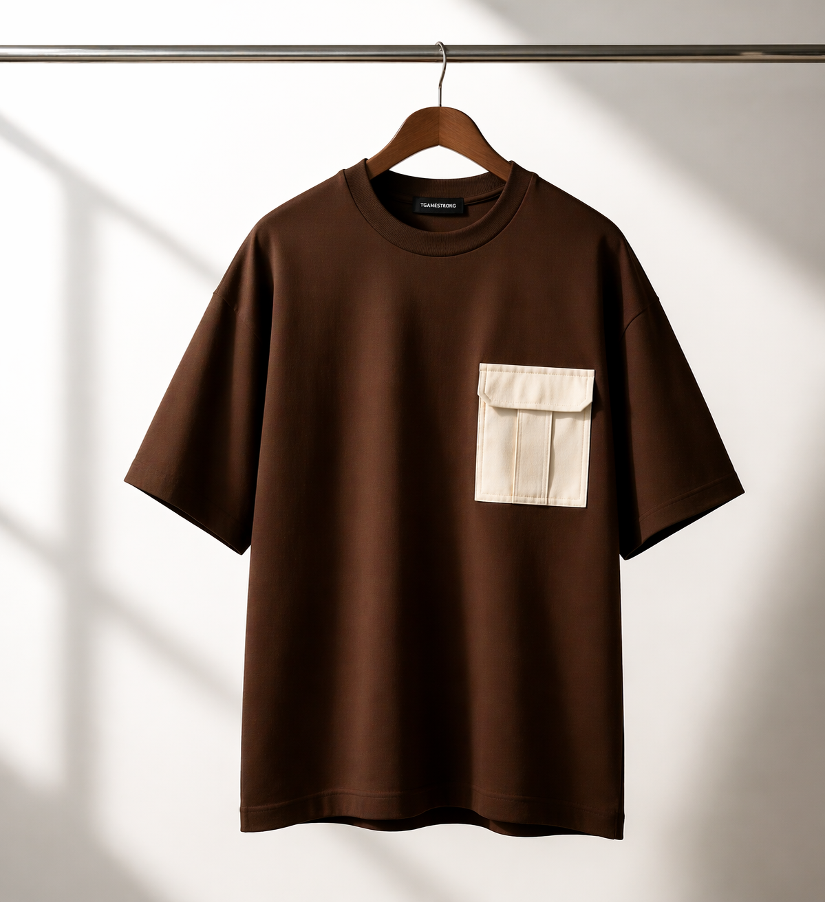 Utility Pocket Tee Brown