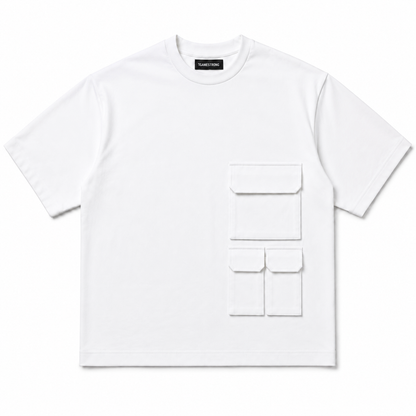 UTILITY BLOCK TEE White