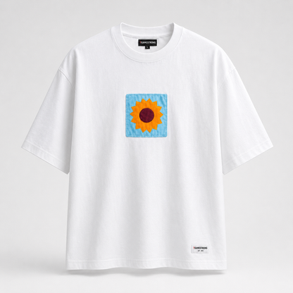 Patchwork Tee — Sky Bloom