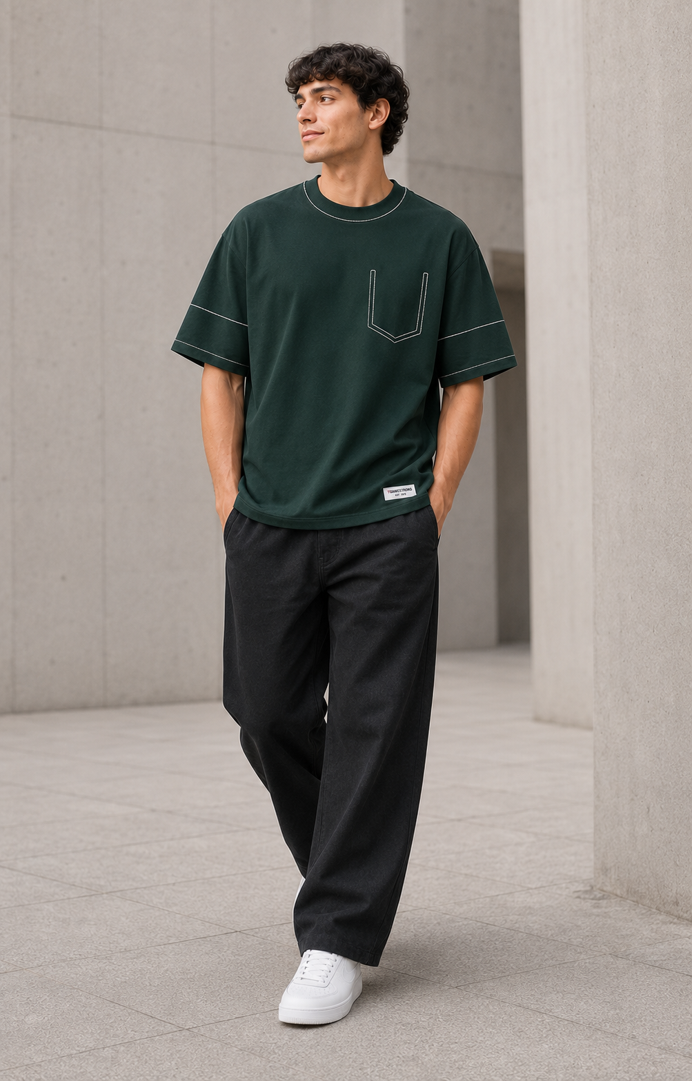 Studio Trace Tee – Dark Green