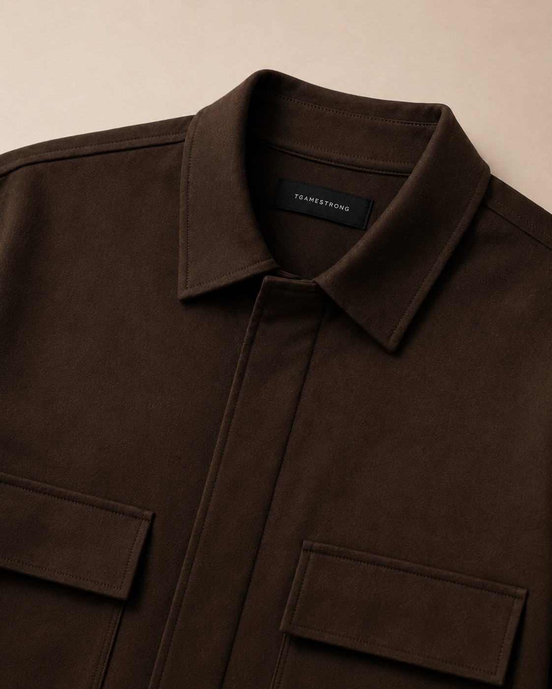 Utility Zip Overshirt - Coffee Brown