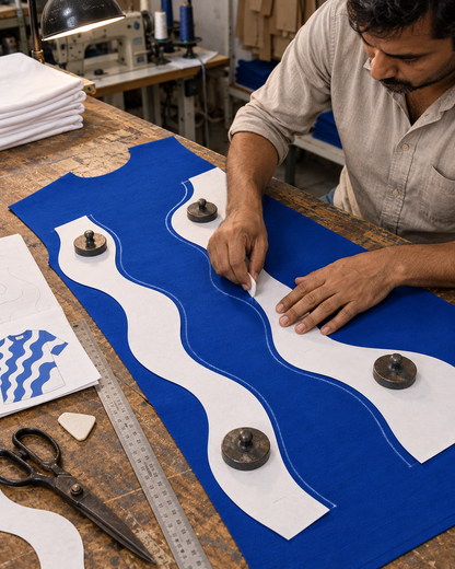 Waveform Tee — Saturated Blue