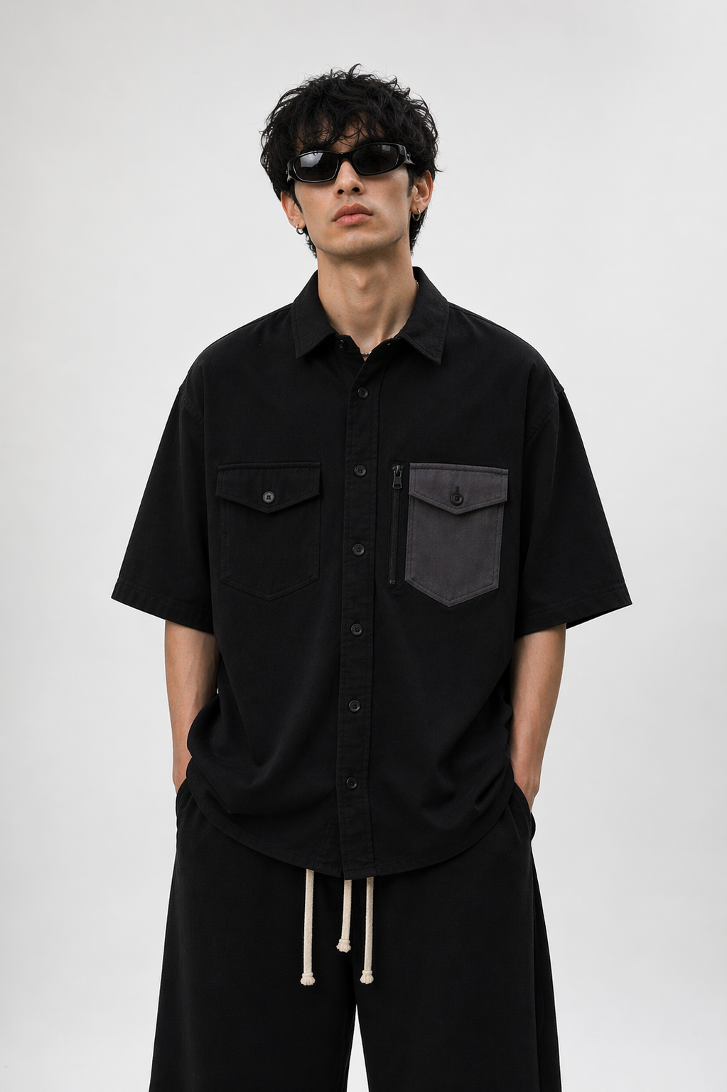 STRUCTURE SHIRT — BLACK