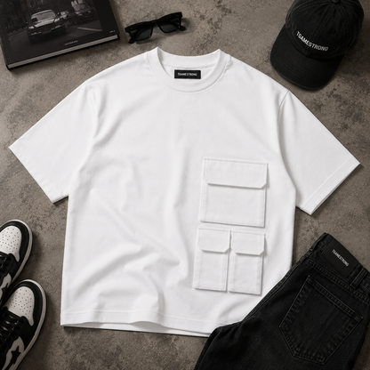 UTILITY BLOCK TEE White