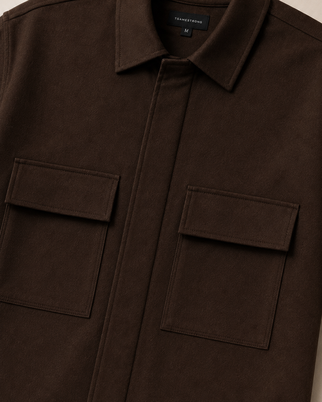 Utility Zip Overshirt - Coffee Brown