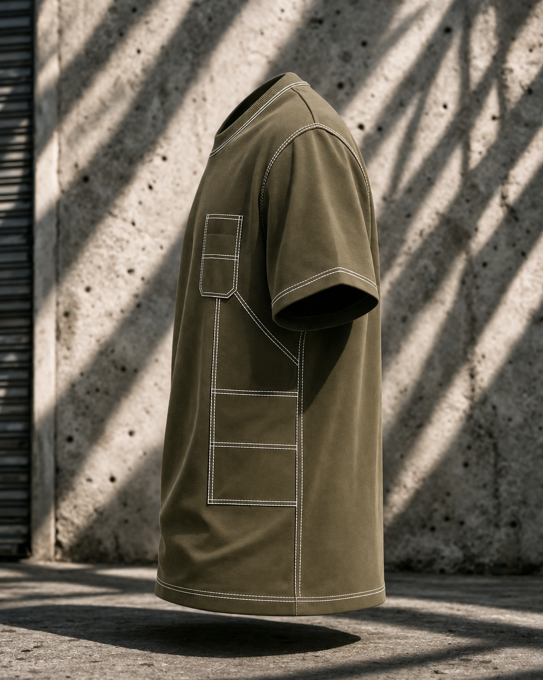 Engineered Stitch Tee Olive