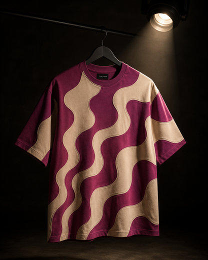 Studio Waveform Tee — Purple Potion / Sand