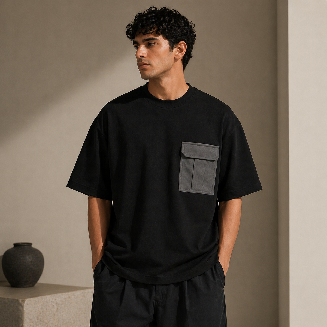 Utility Pocket Tee Black
