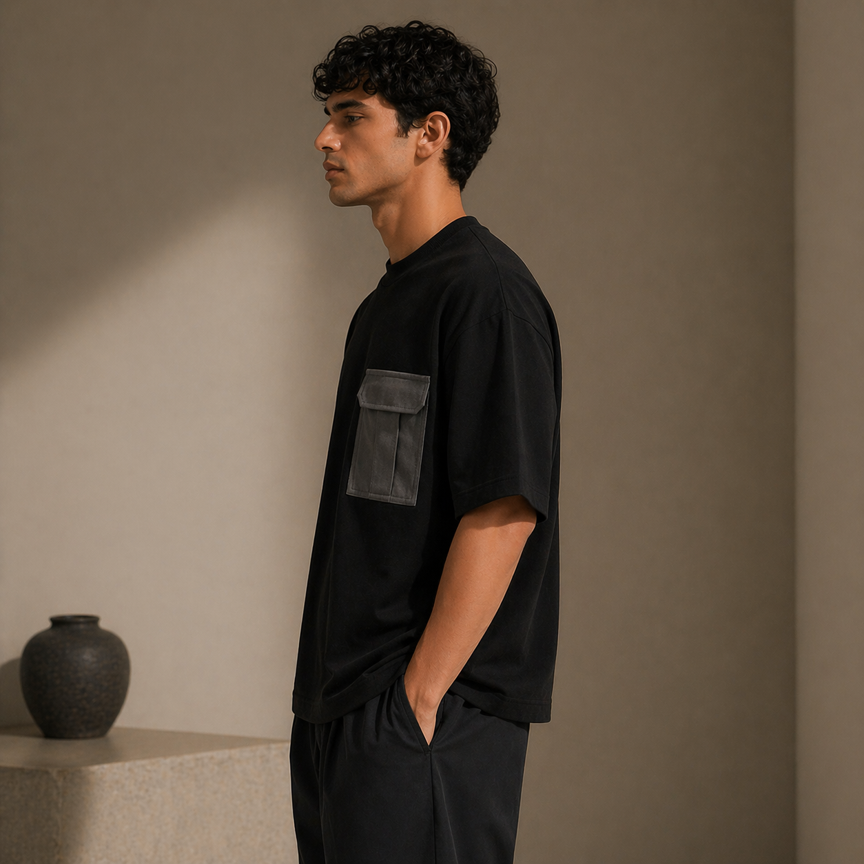 Utility Pocket Tee Black