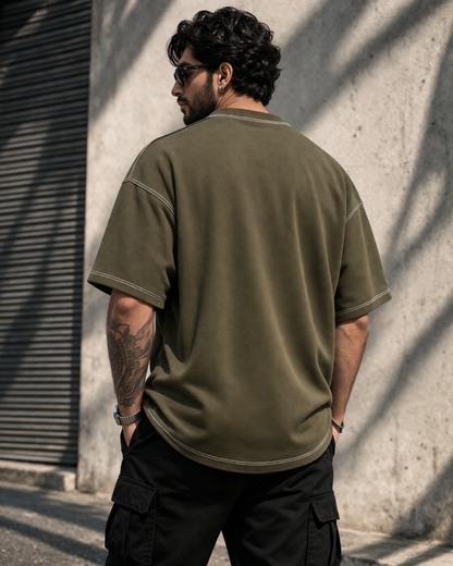 Engineered Stitch Tee Olive