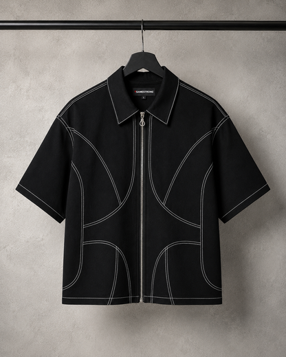 Studio Contour Zip Shirt — Black