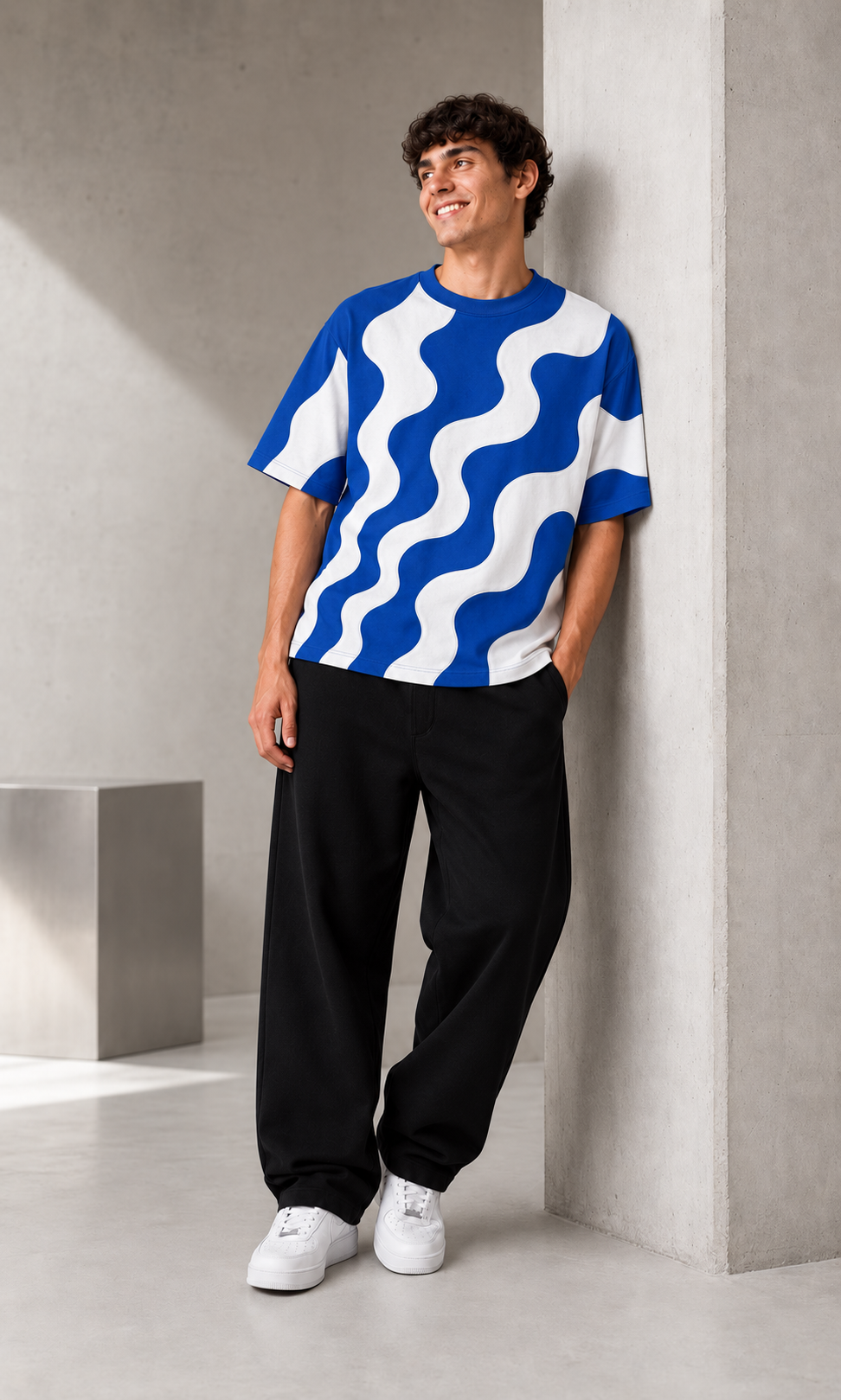 Waveform Tee — Saturated Blue