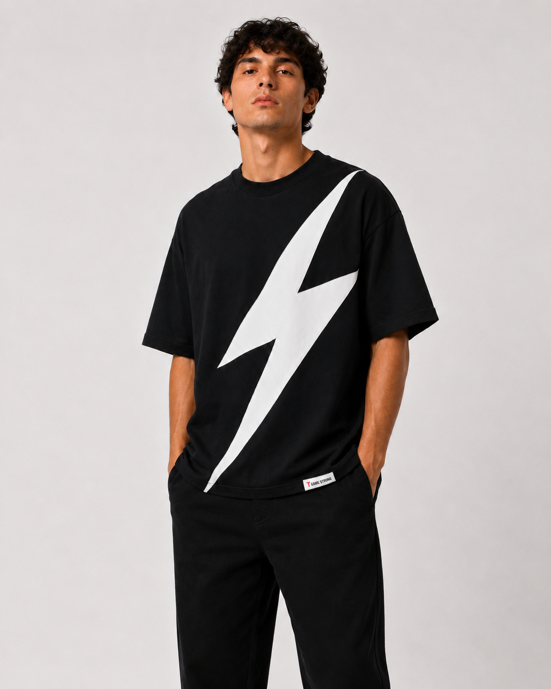 Strike Appliqué Tee Black