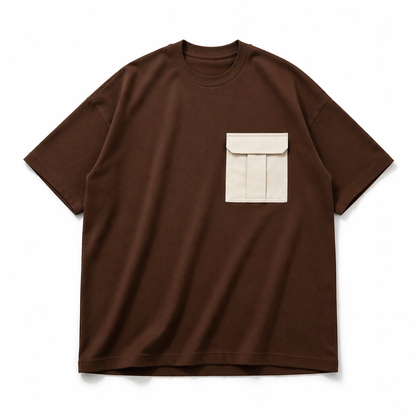Utility Pocket Tee Brown