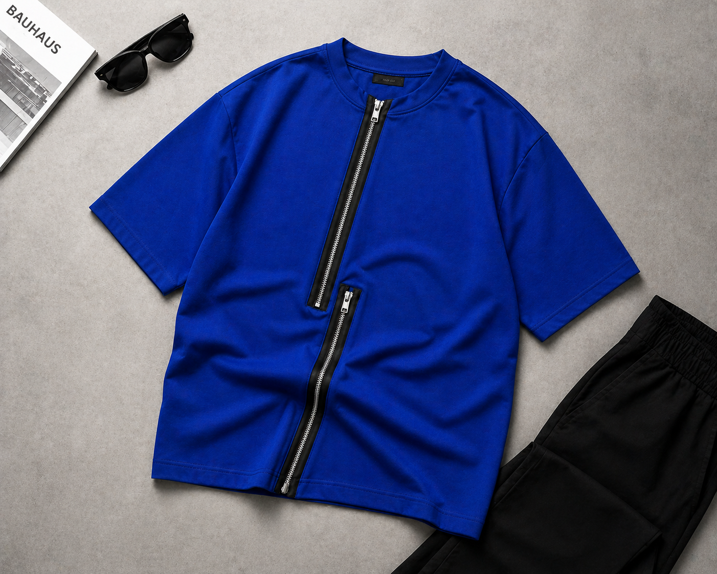 Axis Zip Tee — Royal Blue