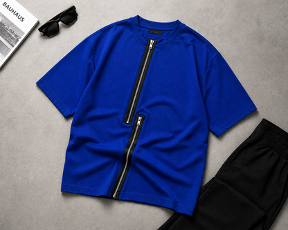 Axis Zip Tee — Royal Blue