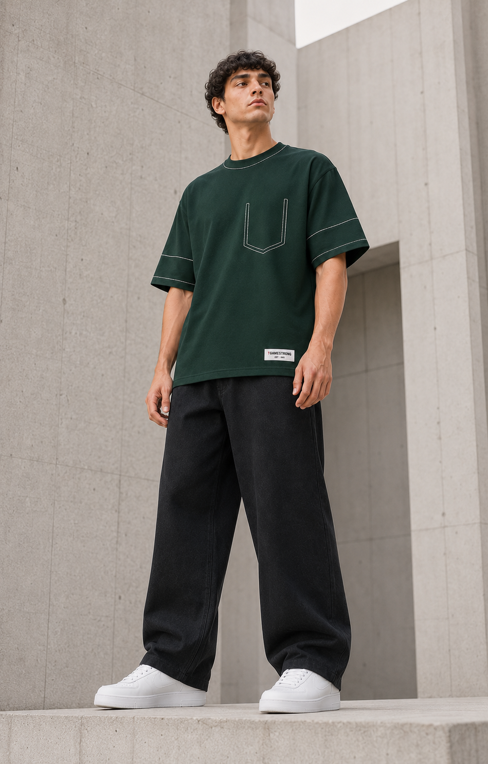 Studio Trace Tee – Dark Green