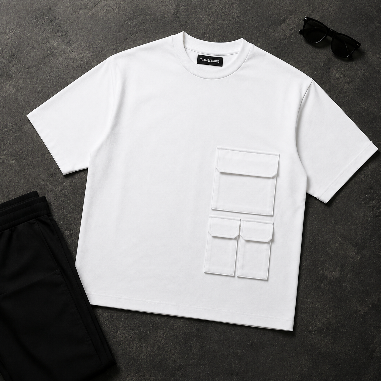 UTILITY BLOCK TEE White