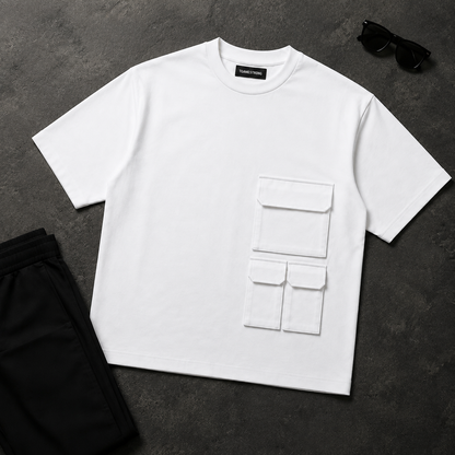 UTILITY BLOCK TEE White