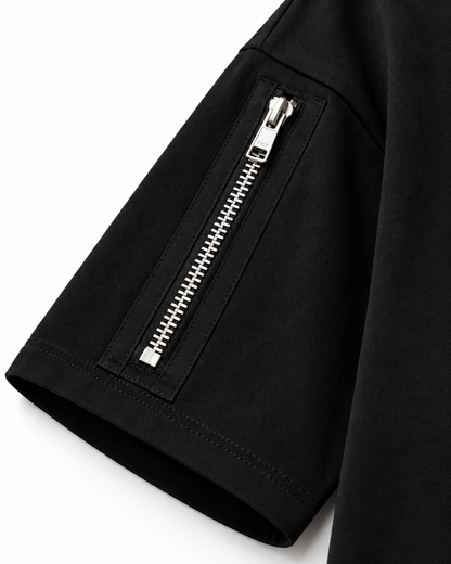 Twin Zip Tee — Black