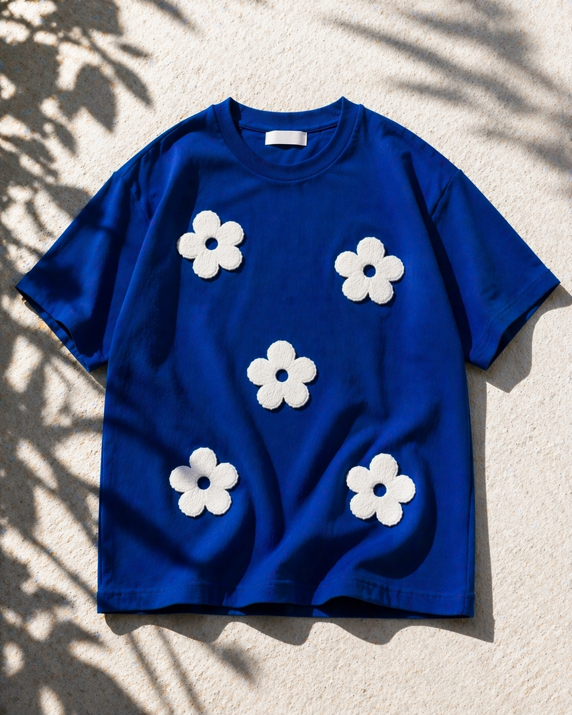 Bloom Appliqué Tee — Blue