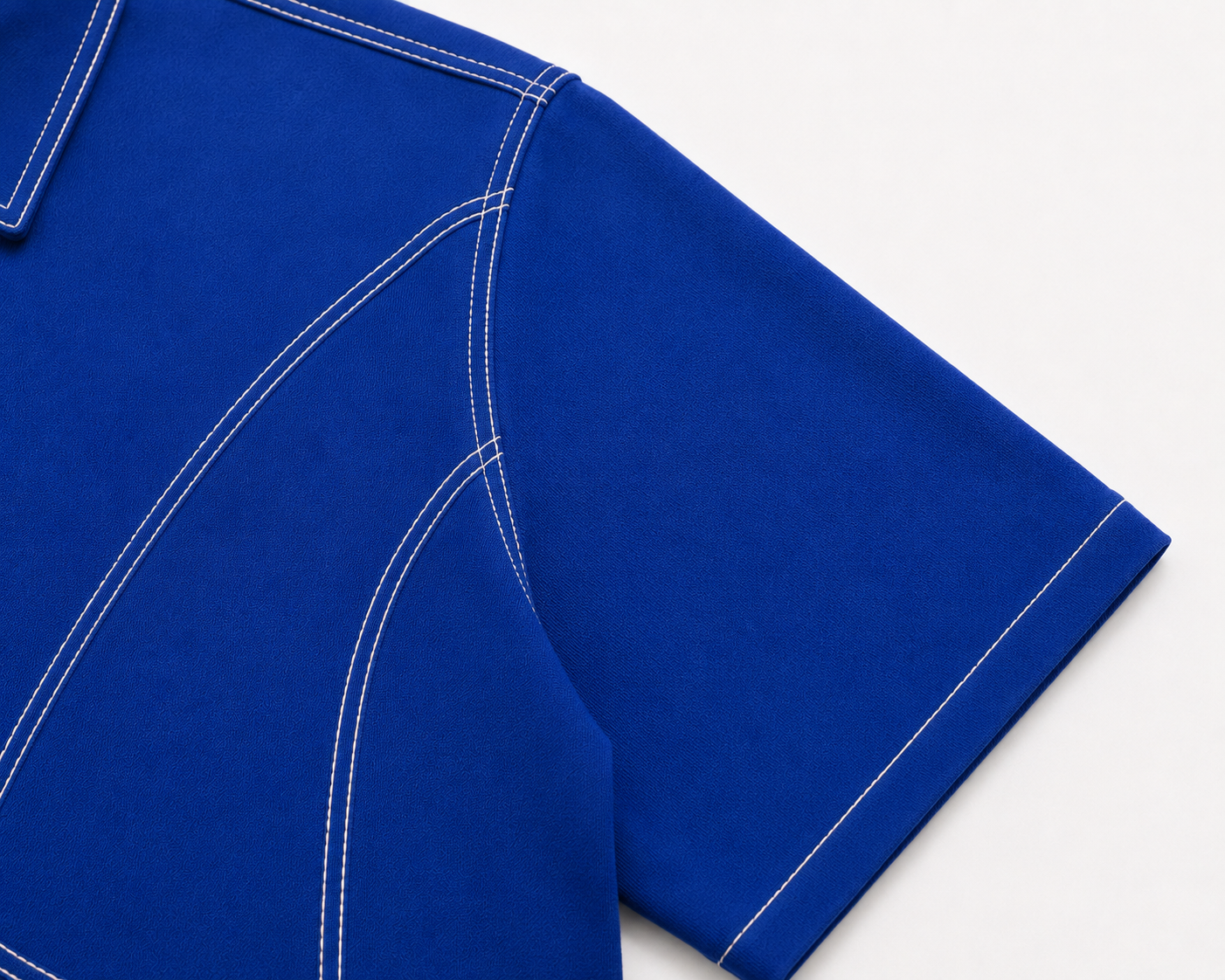 Studio Contour Zip Shirt — Blue