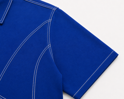 Studio Contour Zip Shirt — Blue
