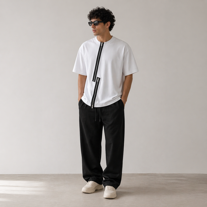 Axis Zip Tee — White