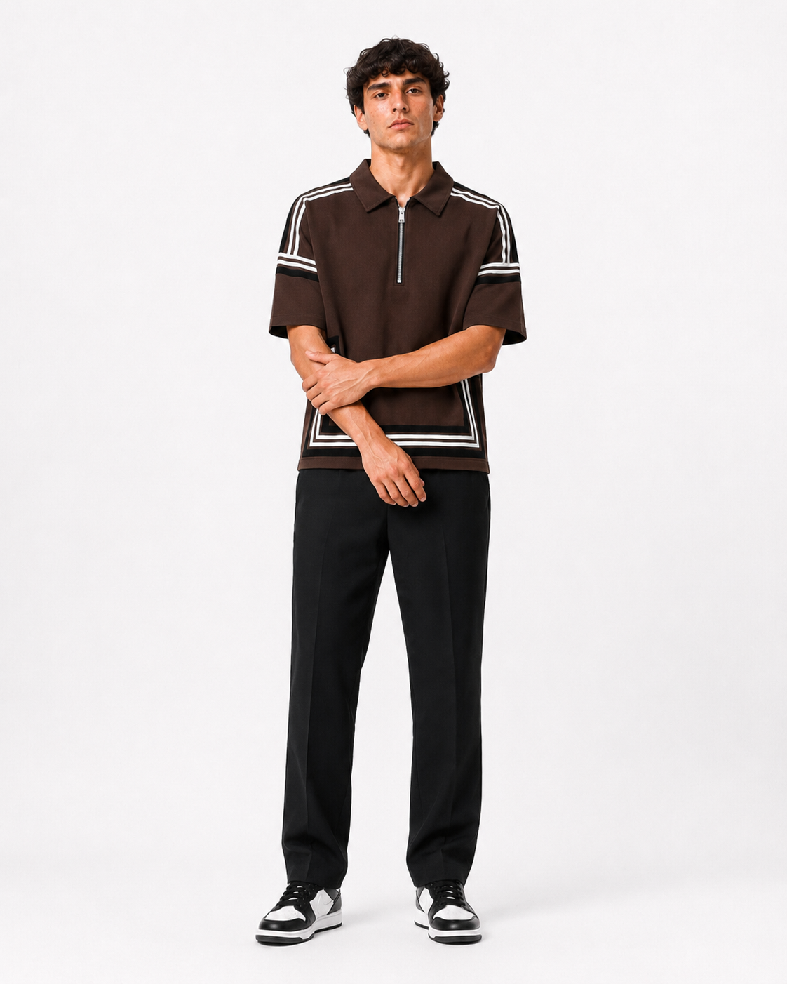 Boundary Zip Polo — Espresso