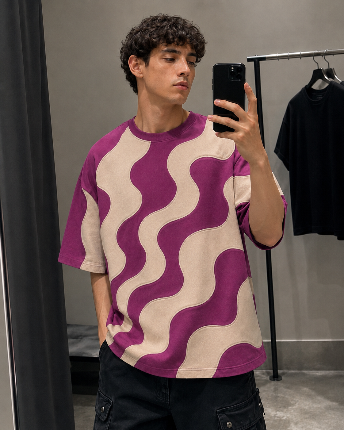 Studio Waveform Tee — Purple Potion / Sand