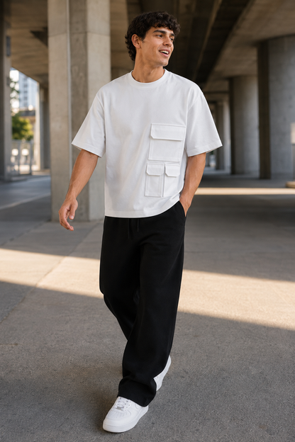 UTILITY BLOCK TEE White