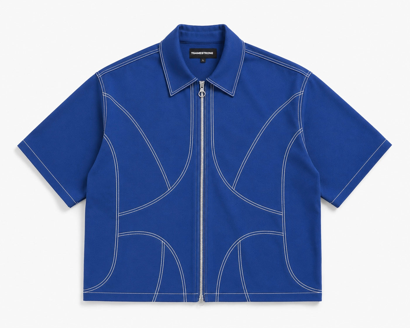 Studio Contour Zip Shirt — Blue