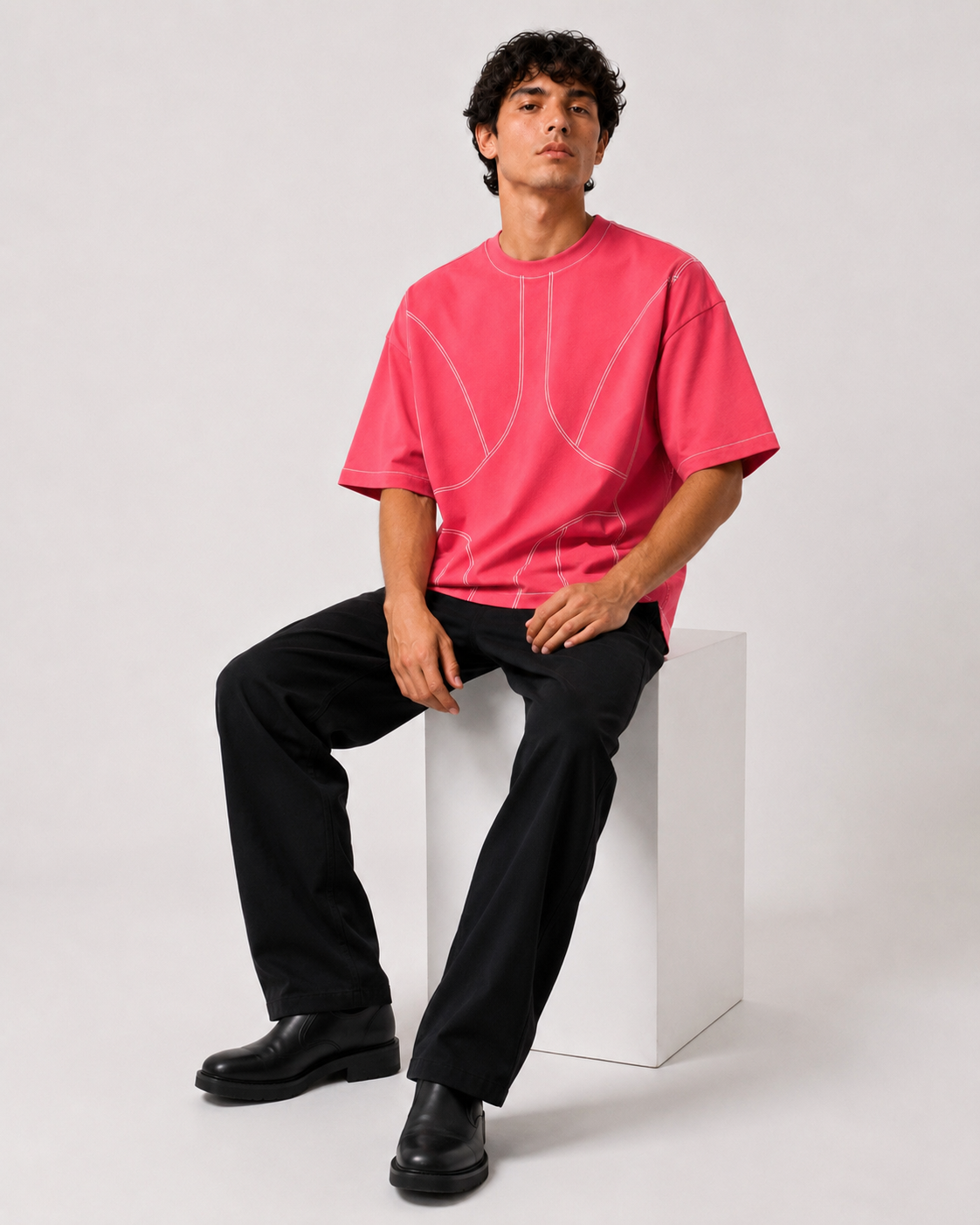 Studio Contour Tee — Bright Pink
